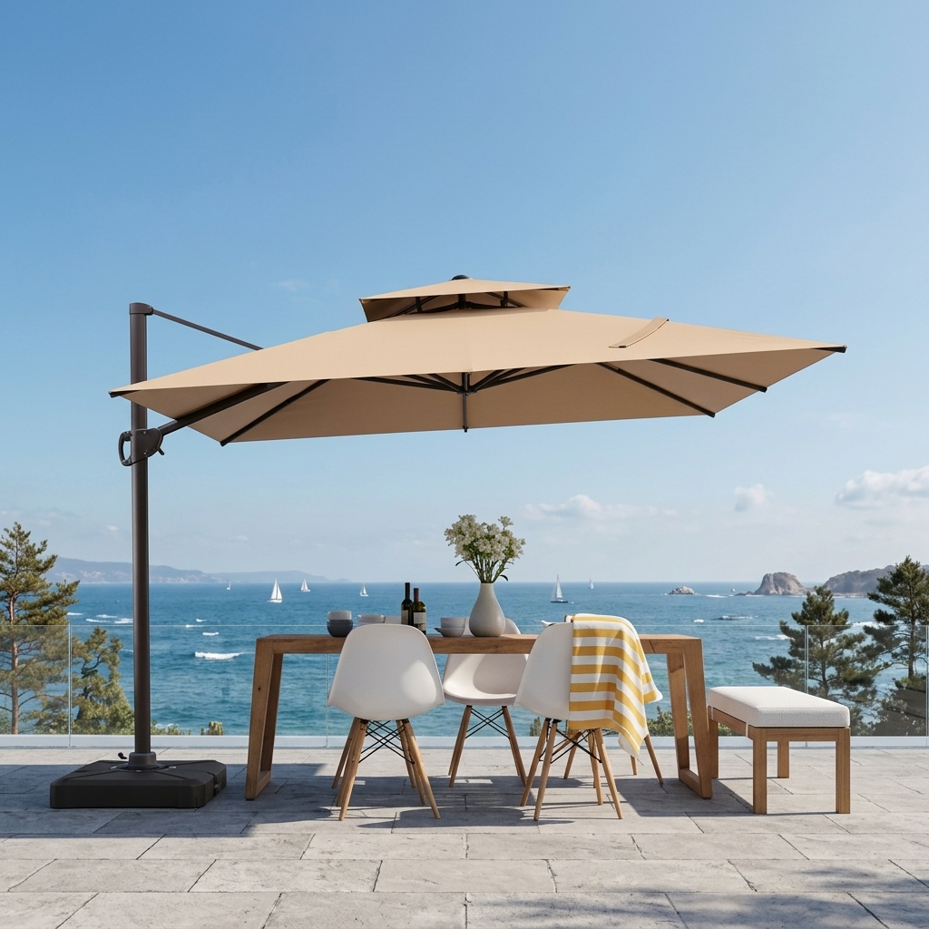 Outdoor cantilever umbrella